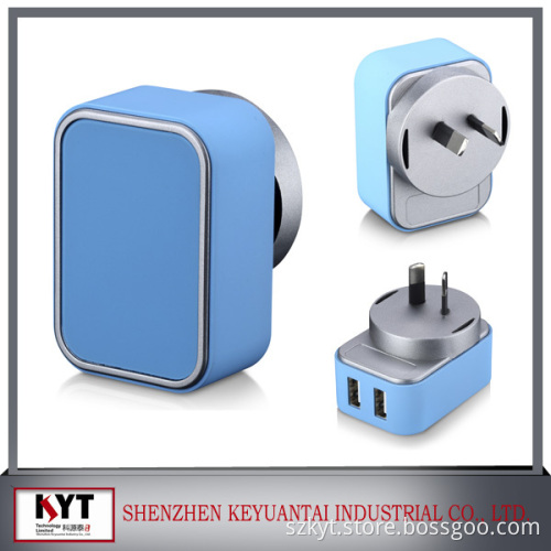 100-240v 5v 3.1a dual usb australia charger adapter for phone,SAA,CE,Rohs,Fcc certified